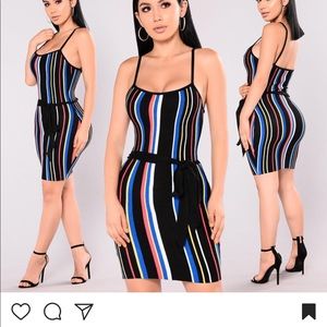 BRAND NEW Court Striped Dress- Fashion Nova